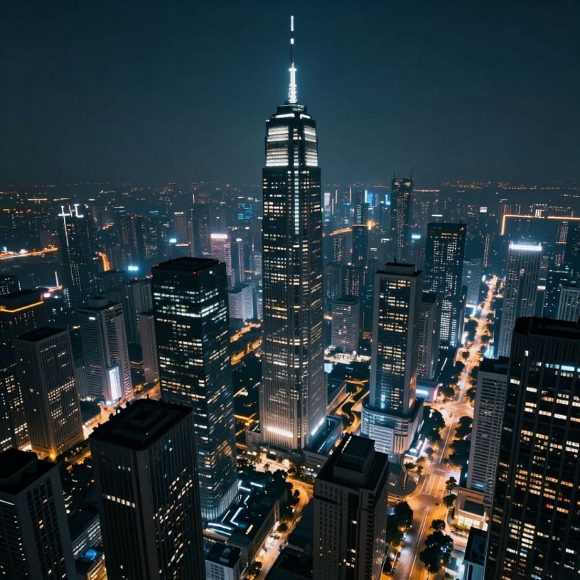 Guess who eye that is on top of the tallest building in the city